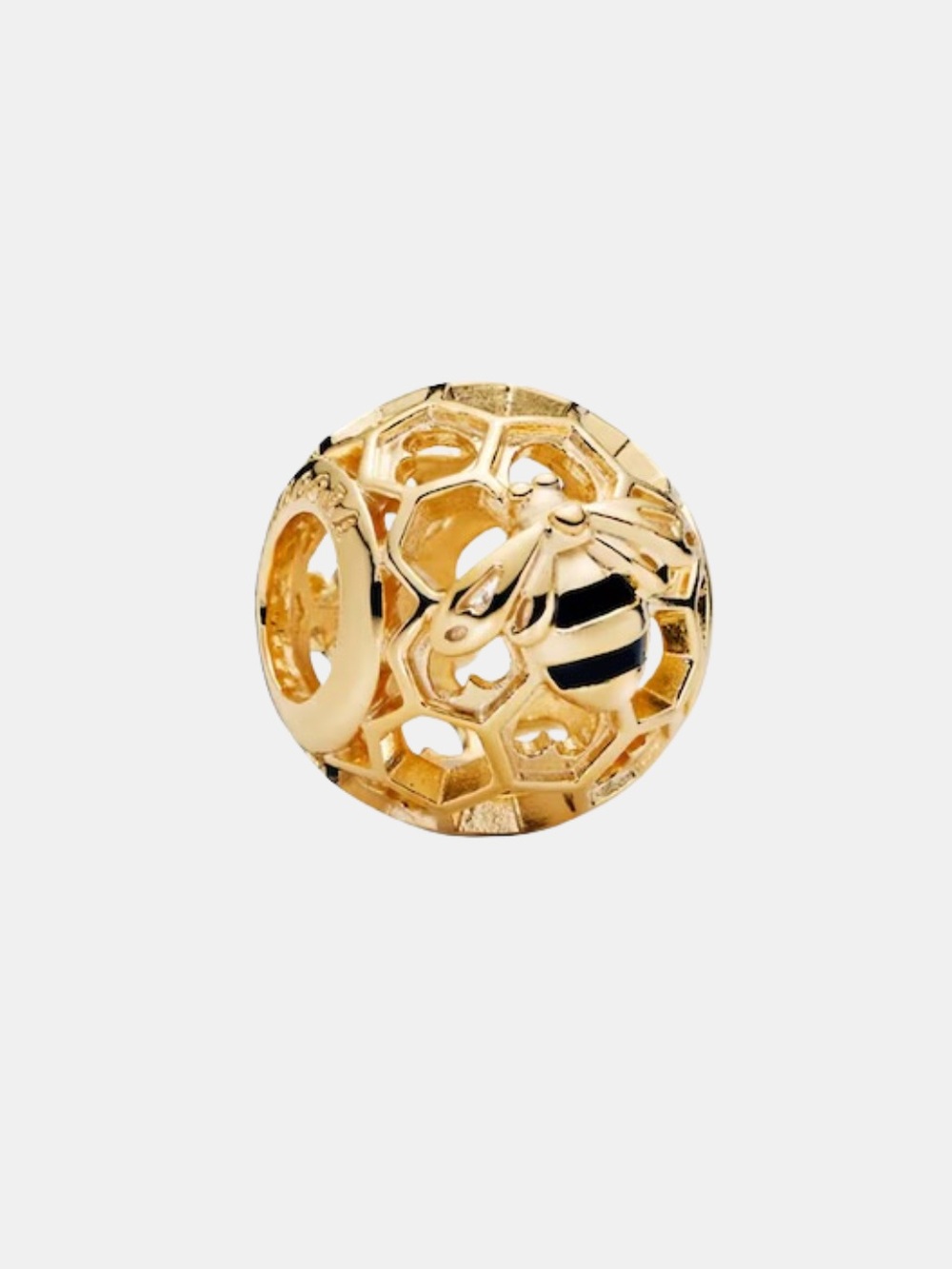 New Gold Bee and Honeycomb Charm